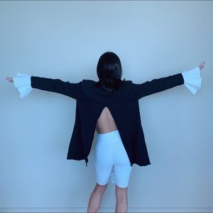 Saks Fifth Avenue Jackets & Coats - Saks 5th Open- black blazer with ruffle sleeve Saks Fifth Avenue Jackets & Coats - Saks 5th Open- black blazer with ruffle sleeve